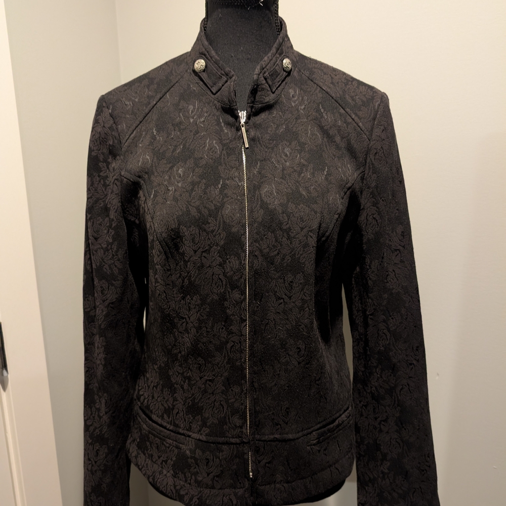 Tribal Black Floral Bomber Jacket